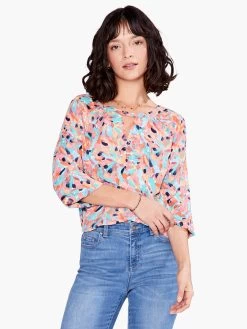 Punchy Petals Top ORANGE MULTI