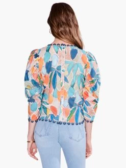 Citrus Grove Puff Sleeve Top BLUE MULTI -Classic Fashion Clothing Store S231640BLTPRODUCT 03