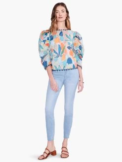 Citrus Grove Puff Sleeve Top BLUE MULTI -Classic Fashion Clothing Store S231640BLTPRODUCT 04