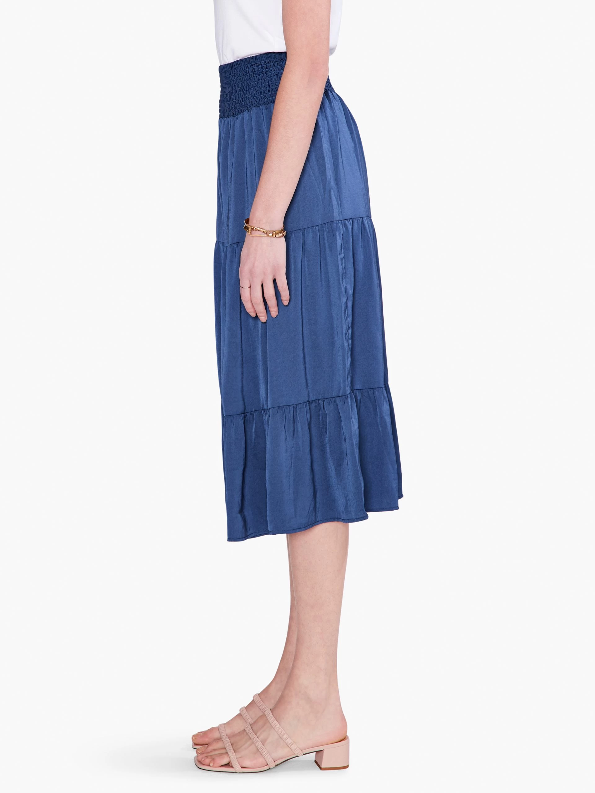 Soft Drape Tiered Skirt DEEP OCEAN 4 Soft Drape Tiered Skirt DEEP OCEAN - Image 2