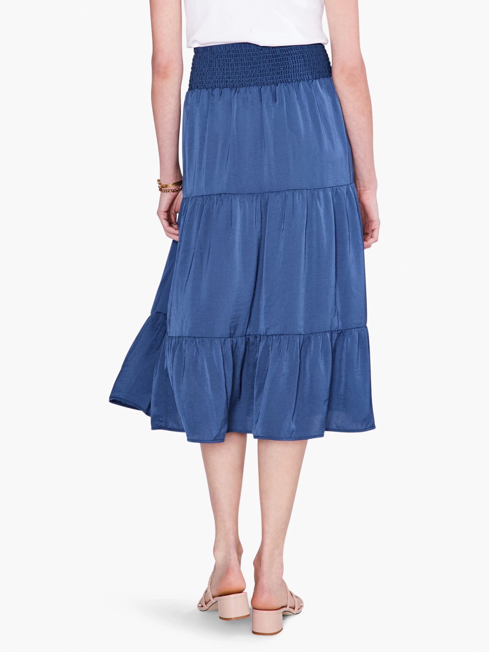 Soft Drape Tiered Skirt DEEP OCEAN 5 Soft Drape Tiered Skirt DEEP OCEAN - Image 3