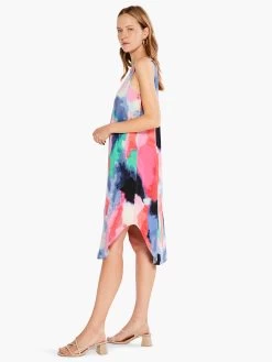 Abstract Art Dress PINK MULTI -Classic Fashion Clothing Store S231910PKMPRODUCT 02