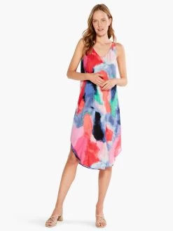 Abstract Art Dress PINK MULTI -Classic Fashion Clothing Store S231910PKMPRODUCT 04