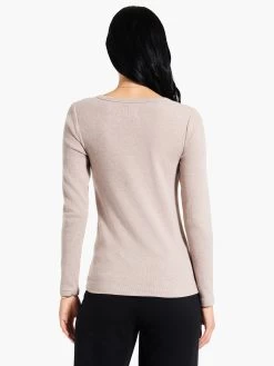 Perfect Knit Rib Long Sleeve V Neck MACAROON -Classic Fashion Clothing Store W231032MCRPRODUCT 03