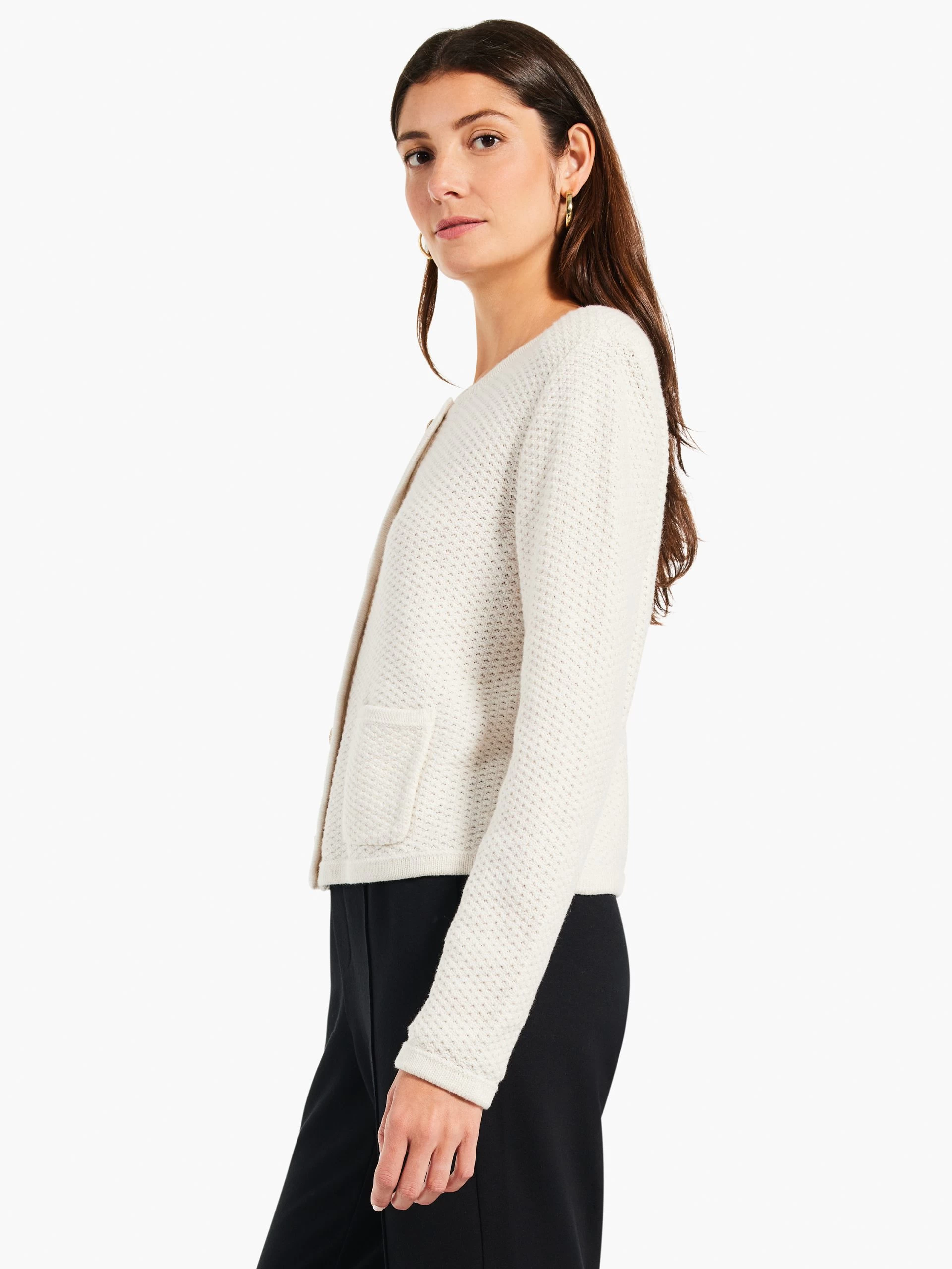 Gilded Texture Sweater Jacket CREAM 5 Gilded Texture Sweater Jacket CREAM - Image 3