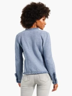 Fringe Mix Knit Jacket BLUE MIX -Classic Fashion Clothing Store W231133BUXPRODUCT 03