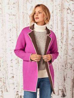 Cool Nights Reversible Knit Jacket VIVID MAGENTA