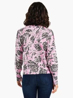 Petal Dot Femme Sleeve Sweater PINK MULTI 8 Petal Dot Femme Sleeve Sweater PINK MULTI -Classic Fashion Clothing Store W231146PKMPRODUCT 03