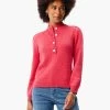 Button Henley Sweater PINK MIX -Classic Fashion Clothing Store W231173RPIMPRODUCT 01
