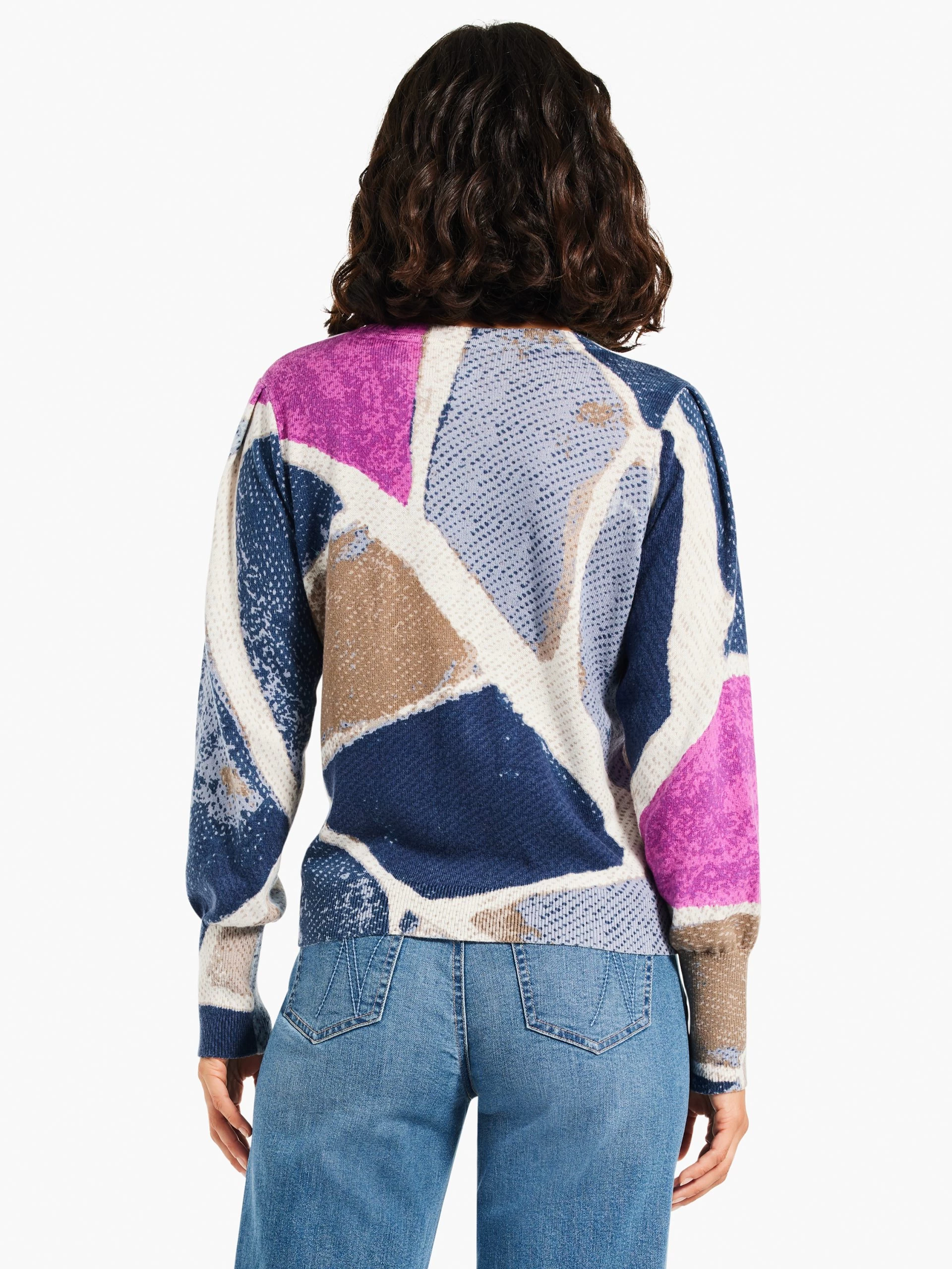 Printed Tiles Femme Sleeve Sweater BLUE MULTI 6 Printed Tiles Femme Sleeve Sweater BLUE MULTI - Image 4