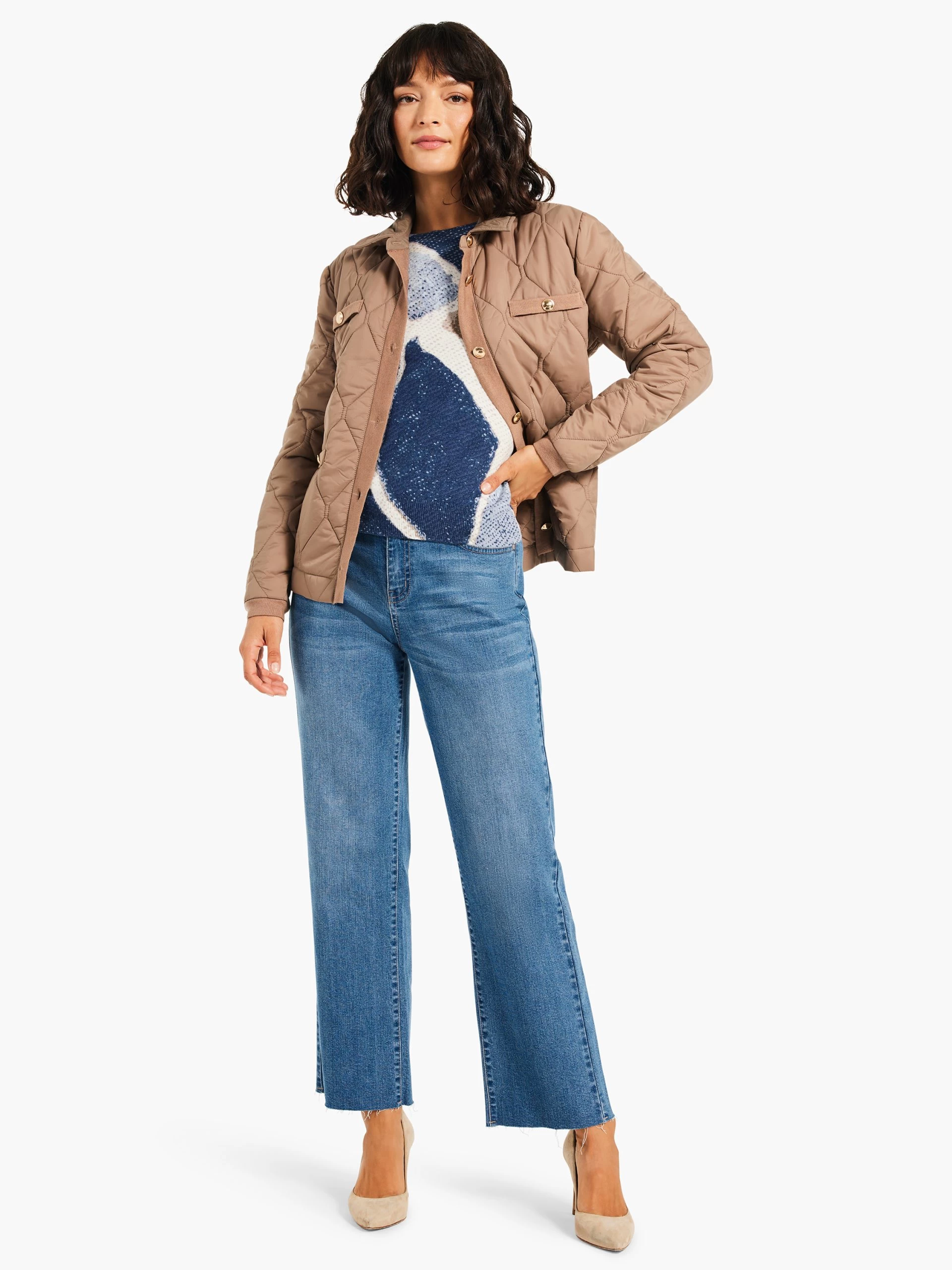 Printed Tiles Femme Sleeve Sweater BLUE MULTI 7 Printed Tiles Femme Sleeve Sweater BLUE MULTI - Image 5