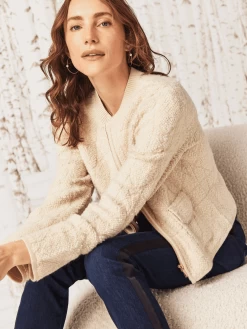 Diamond Detail Sherpa Jacket ALMOND 14 Diamond Detail Sherpa Jacket ALMOND -Classic Fashion Clothing Store W231178RALMPRODUCT 04A