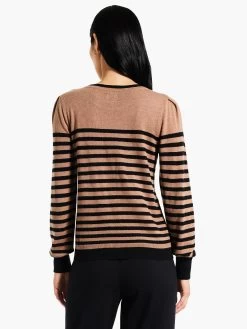 Striped Femme Sleeve Sweater -Classic Fashion Clothing Store W231198BLMPRODUCT 03