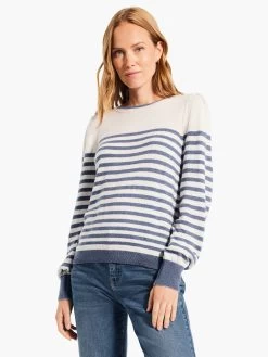 Striped Femme Sleeve Sweater BLUE MULTI