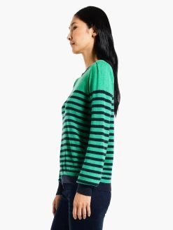 Striped Femme Sleeve Sweater GREEN MULTI -Classic Fashion Clothing Store W231198GRIPRODUCT 02