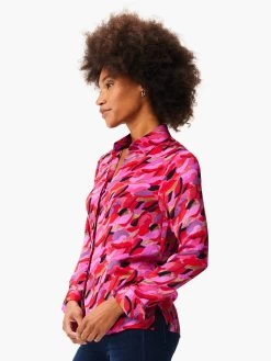 Petal Splash Shirt PINK MULTI 9 Petal Splash Shirt PINK MULTI -Classic Fashion Clothing Store W231688PKMPRODUCT 02