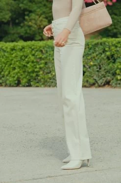 Ecru Button Front Wide Leg Jeans -Classic Fashion Clothing Store b28eb80ac33df523a8b988d9d307b04f38d1c045