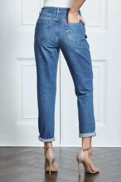 Indigo Blue Slim Leg Mom Jeans 12 Indigo Blue Slim Leg Mom Jeans -Classic Fashion Clothing Store s16 s20bd004be0010 061 2