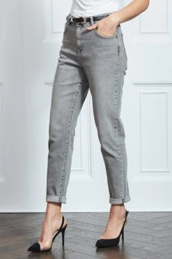Mid Grey Slim Leg Mom Jeans 12 Mid Grey Slim Leg Mom Jeans -Classic Fashion Clothing Store s17 s20bd004gy0003 077