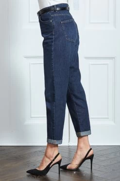 Dark Indigo Girlfriend Jeans 12 Dark Indigo Girlfriend Jeans -Classic Fashion Clothing Store s21 s20bd008be s21tj20 153