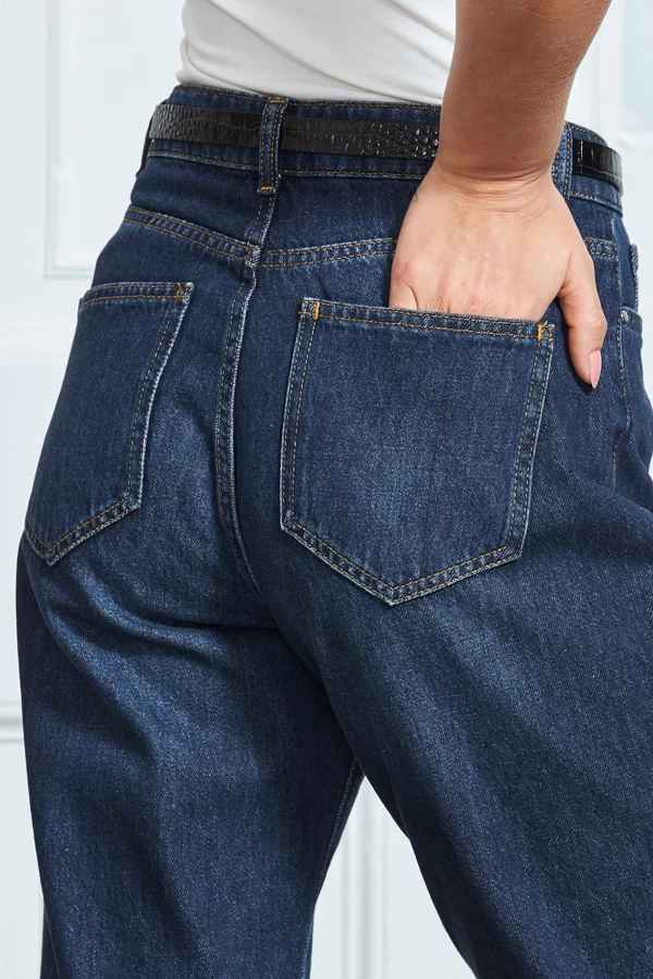 Dark Indigo Girlfriend Jeans 8 Dark Indigo Girlfriend Jeans - Image 6