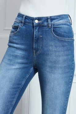 Mid Blue Raw Hem Perfect Skinny Jeans -Classic Fashion Clothing Store s28 ss19or01rd s21bd011 128