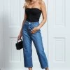 Mid Blue Denim Culotte Jeans