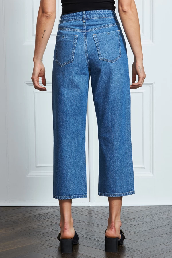 Mid Blue Denim Culotte Jeans 6 Mid Blue Denim Culotte Jeans - Image 4