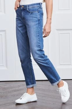 Mid Blue Relaxed Fit Boyfriend Jeans