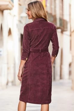 Burgundy Cord Popper Front Belted Dress 7 Burgundy Cord Popper Front Belted Dress -Classic Fashion Clothing Store web 07 a21dd009rd0004 143 rt2