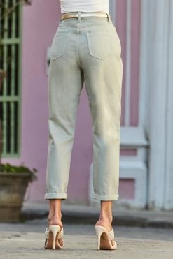 Sage Green Slim Leg Mom Jeans -Classic Fashion Clothing Store web 129 s20bd004gn0005 117