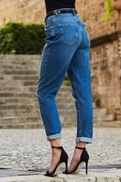 Mid Blue Slim Leg Mom Jeans 13 Mid Blue Slim Leg Mom Jeans -Classic Fashion Clothing Store web 22 s22tj189bk0001 s20bd004be0010 042