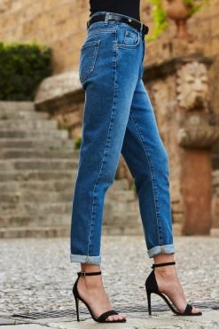 Mid Blue Slim Leg Mom Jeans 12 Mid Blue Slim Leg Mom Jeans -Classic Fashion Clothing Store web 22 s22tj189bk0001 s20bd004be0010 073