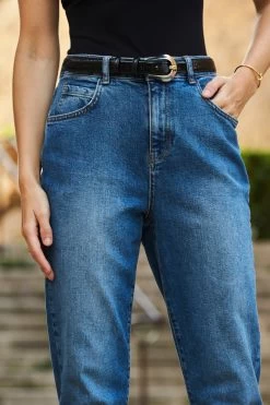 Mid Blue Slim Leg Mom Jeans 15 Mid Blue Slim Leg Mom Jeans -Classic Fashion Clothing Store web 22 s22tj189bk0001 s20bd004be0010 130 1