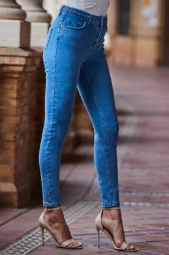 Mid Blue Braid-Detail Skinny Jeans 10 Mid Blue Braid-Detail Skinny Jeans -Classic Fashion Clothing Store web 2303 102 s23ow085rd0001 s23bd031be0010 102 303