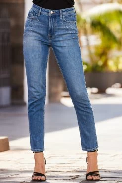 Indigo Blue Embellished Slim Leg Jeans -Classic Fashion Clothing Store web 2304 55 s23bd005be0010 55 224