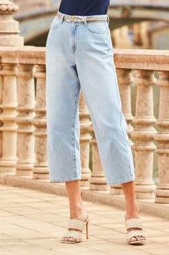 Light Wash Denim Culotte Jeans -Classic Fashion Clothing Store web 37 s22tj158be0001 s22bd020dm001w 072