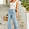 Light Wash Blue Wide Leg Jeans -Classic Fashion Clothing Store web 39 s21tj131gmar01 s22bd002dm001w 008 2