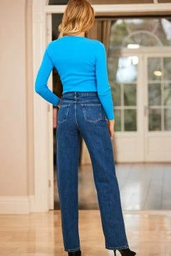 Indigo Blue Wide Leg Jeans -Classic Fashion Clothing Store web 48 s22bd002in002w s23tk624nl0001 147