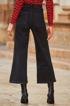 Black Wide Leg Cropped Jeans -Classic Fashion Clothing Store web 51 a22tj007rdge01 a22bd022bk0001 211 rt
