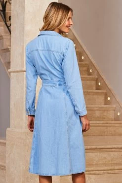 Light Wash Denim Midi Shirt Dress 11 Light Wash Denim Midi Shirt Dress -Classic Fashion Clothing Store web 74 extras 132 1