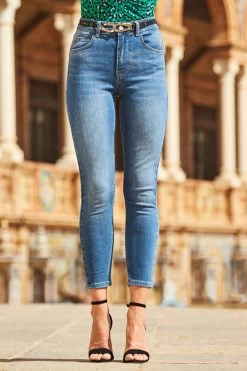 Mid Blue Cropped Perfect Skinny Jeans -Classic Fashion Clothing Store web 82 s22tj138gran01 s22bd200be0010 199