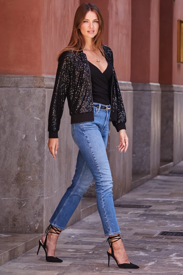 Mid Blue Denim Slim Leg Jeans 4 Mid Blue Denim Slim Leg Jeans - Image 2